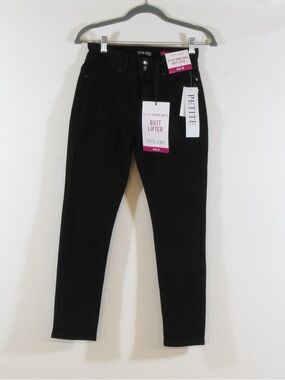 Faith Jeans Petite Black High Rise Butt Lifter Skinny Ankle Jeans NWT